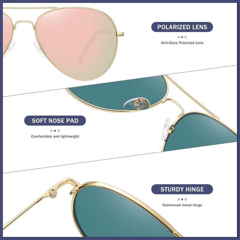 WOWSUN Classic Polarized Aviator Sunglasses for Women Men - Image 4